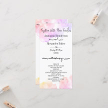 Élégant programme de mariage.