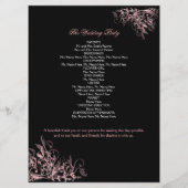 Élégant programme de mariage à fleurs roses rétro (Dos)