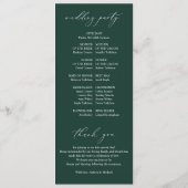 Élégant Programme de Mariage à Foliage de Verdure (Dos)