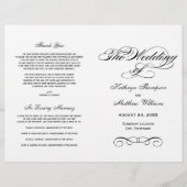 Élégant Programme de Mariage à la Calligraphie Noi (Devant)