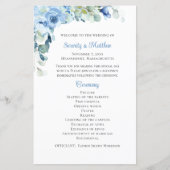 Élégant programme de mariage à la rose aquarelle b (Devant)