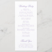 Élégant Programme de Mariage à Monogramme et Crête (Dos)