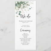 Élégant programme de mariage aquarelle verdure (Devant)