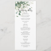 Élégant programme de mariage aquarelle verdure (Dos)