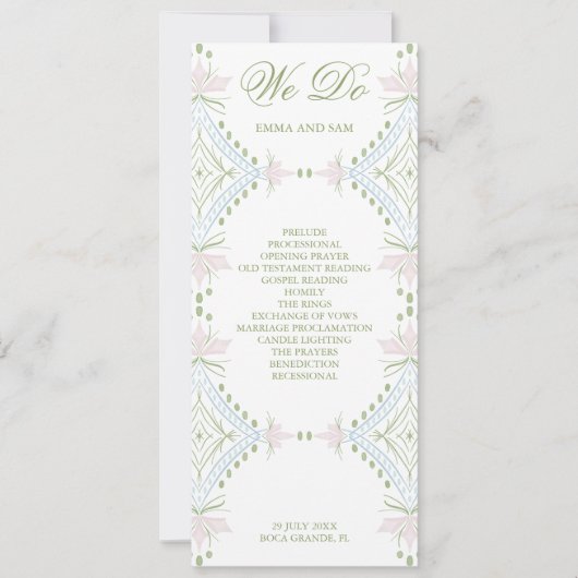 Élégant programme de mariage au diamant (Devant)