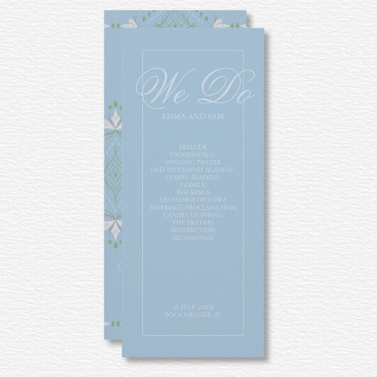 Élégant programme de mariage au diamant bleu