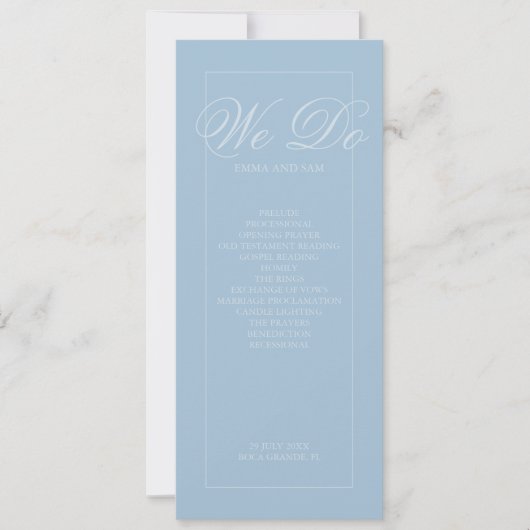 Élégant programme de mariage au diamant bleu (Devant)