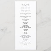 Élégant programme de mariage avec coeur rose rusti (Dos)