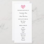Élégant programme de mariage avec coeur rose rusti (Devant / Derrière)