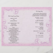 Élégant programme de mariage avec défilement rose (Dos)