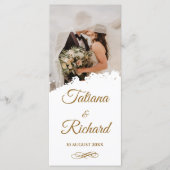 Élégant programme de mariage avec photo et script  (Devant)