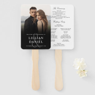 Élégant Programme de Mariage avec Photo Éventail à