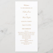 Élégant programme de mariage blanc doré beige (Devant)