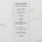 Élégant programme de mariage Blanc Noir (Dos)