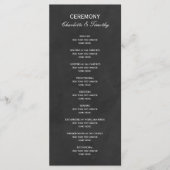 Élégant programme de mariage Blanc Noir (Devant)