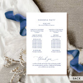 Élégant programme de mariage bleu de la marine mon