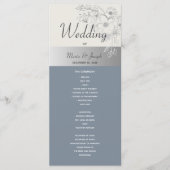 Élégant Programme de Mariage Bleu Poussiéreux (Devant)