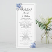 Élégant Programme de Mariage Bleu Poussiéreux Flor (Debout devant)