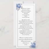 Élégant Programme de Mariage Bleu Poussiéreux Flor (Dos)