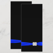 Élégant programme de mariage bleu royal et noir (Devant / Derrière)