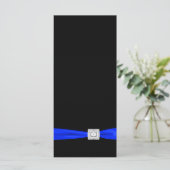 Élégant programme de mariage bleu royal et noir (Debout devant)