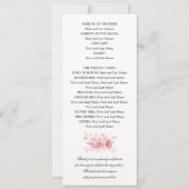 Élégant programme de mariage Blush rose floral Scr (Dos)