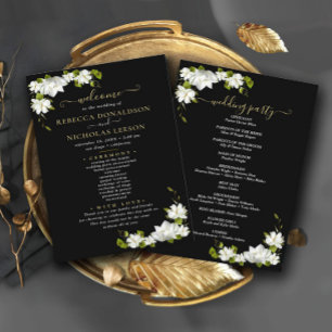 Élégant programme de mariage botanique des fleurs 