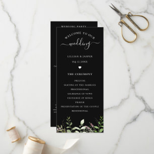 Élégant programme de mariage botanique Fleur sauva