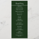 Élégant programme de mariage botanique vert de la (Dos)