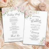 Élégant Programme de Mariage Budget Roses Douces B