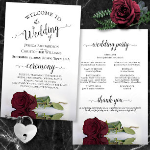 Élégant programme de mariage budgétaire des Roses