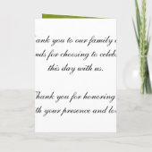 Élégant programme de mariage Cerise Fleur de Lime  (Dos)