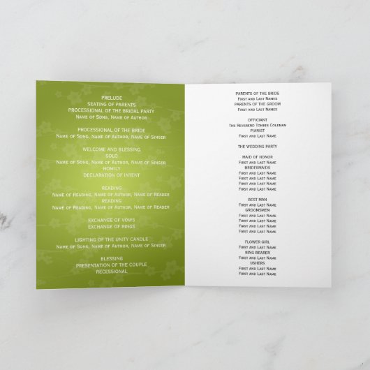 Élégant programme de mariage Cerise Fleur de Lime  (Intérieur)