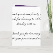 Élégant programme de mariage Cherry Blossom Purple (Dos)