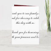 Élégant programme de mariage Cherry Blossom Rouge (Dos)