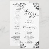 Élégant Programme de Mariage Classique Vintage Noi (Devant / Derrière)