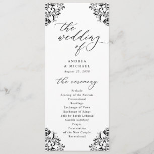 Élégant Programme de Mariage Classique Vintage Noi