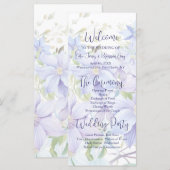 Élégant programme de mariage Clematis Periwinkle (Devant / Derrière)