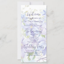Élégant programme de mariage Clematis Periwinkle