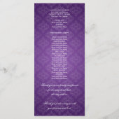 Élégant programme de mariage Couronne royale pourp (Dos)