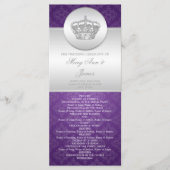 Élégant programme de mariage Couronne royale pourp (Devant)