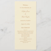 Élégant programme de mariage crème beige (Devant)