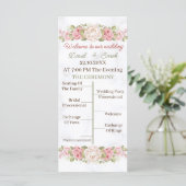 Élégant programme de mariage Customisé à la fleur  (Debout devant)