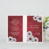 Élégant programme de mariage Dahlia Floral Rouge (Debout devant)