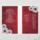 Élégant programme de mariage Dahlia Floral Rouge (Dos)