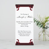 Élégant programme de mariage dans un cadre gothiqu (Debout devant)