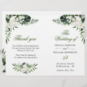 Élégant programme de mariage de Bohême Orchidées B (Devant / Derrière)