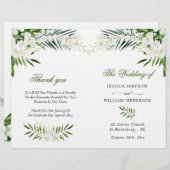 Élégant programme de mariage de Bohême Orchidées B (Devant / Derrière)