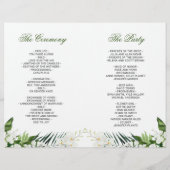 Élégant programme de mariage de Bohême Orchidées B (Dos)