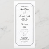 Élégant programme de mariage de cadre (Devant)